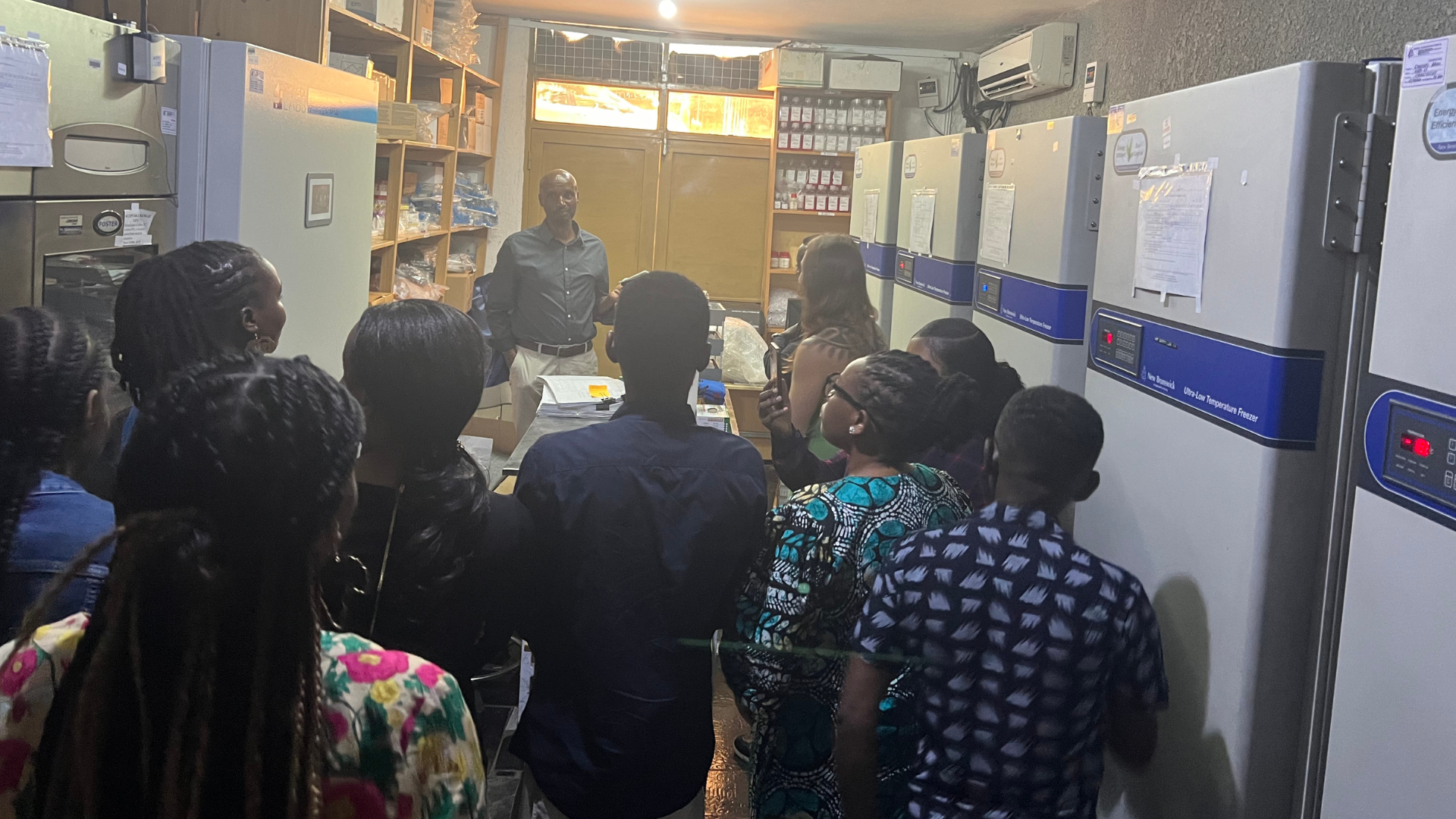 Participants observe temperature maintenance and resource storage 