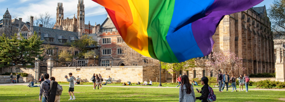 Campus Photo with Rainbow