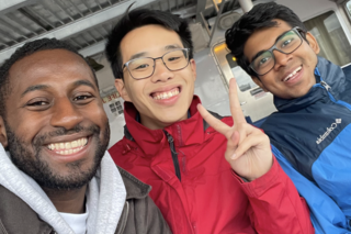 Three Yale students smile 