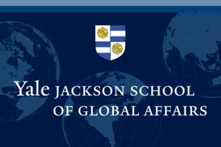 Jackson School of Global Affairs Yale with Shield and globes
