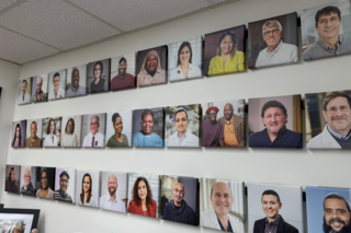 board members on small canvas in office